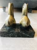 Tasación de Escultura: Sujetalibros Gallo de Becquerel Fundidor Susse sobre Base de Mármol