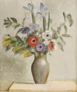 Tabla Ramo Flores Naturaleza Muerta Othon Coubine: peritaje y tasación