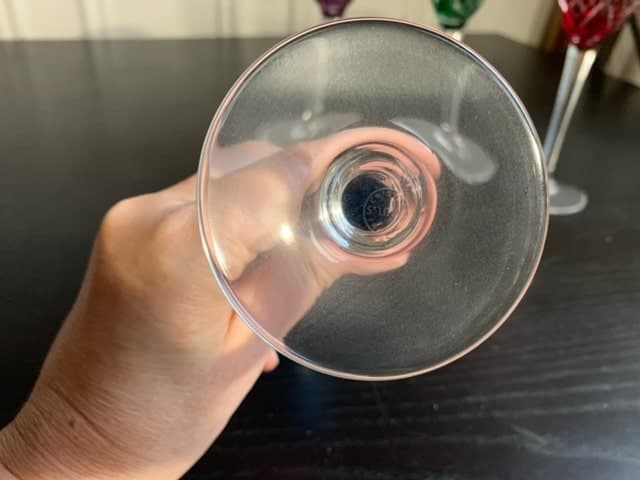 Tasación del lote de 6 copas de cristal de la marca Saint Louis