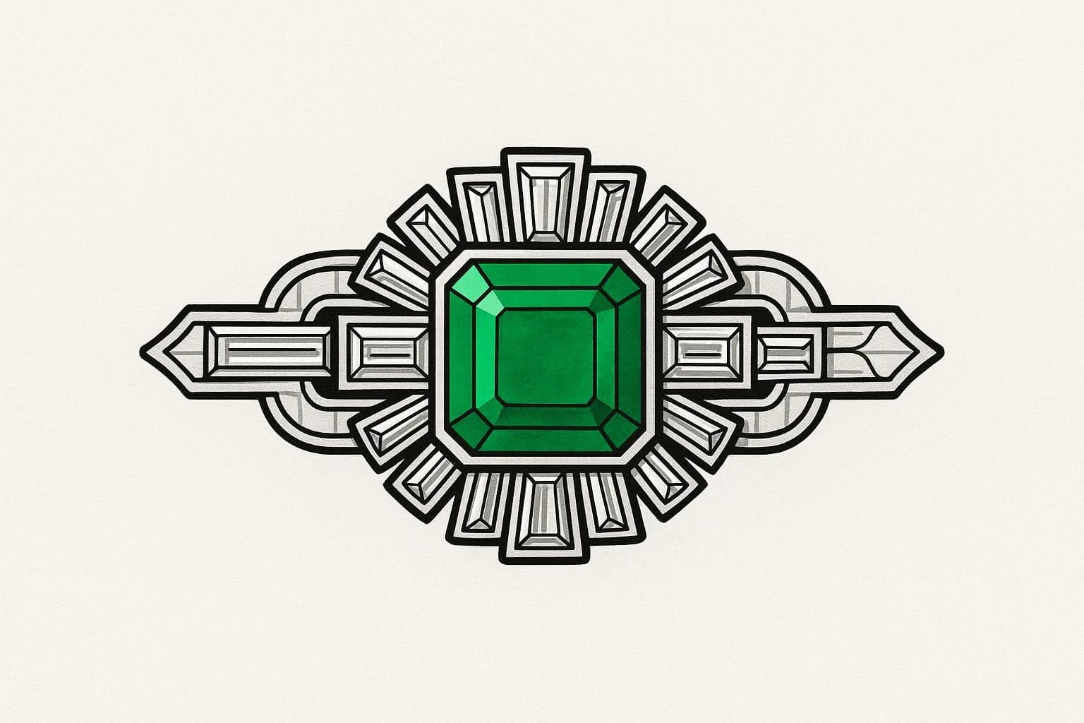 Broche de esmeralda