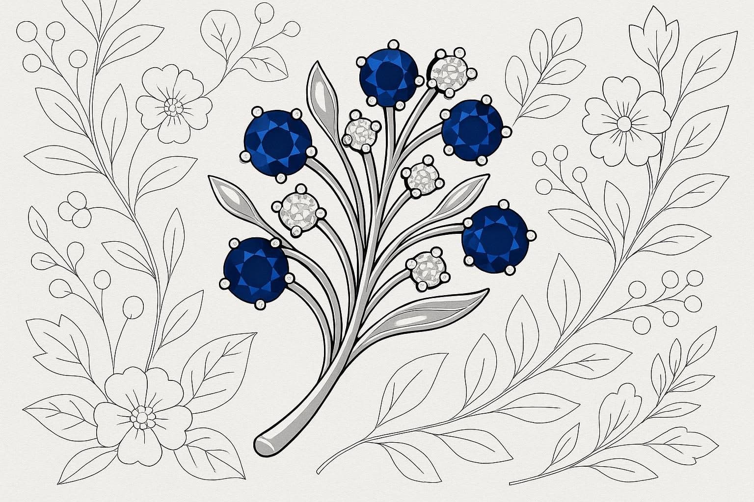 Broche de zafiro
