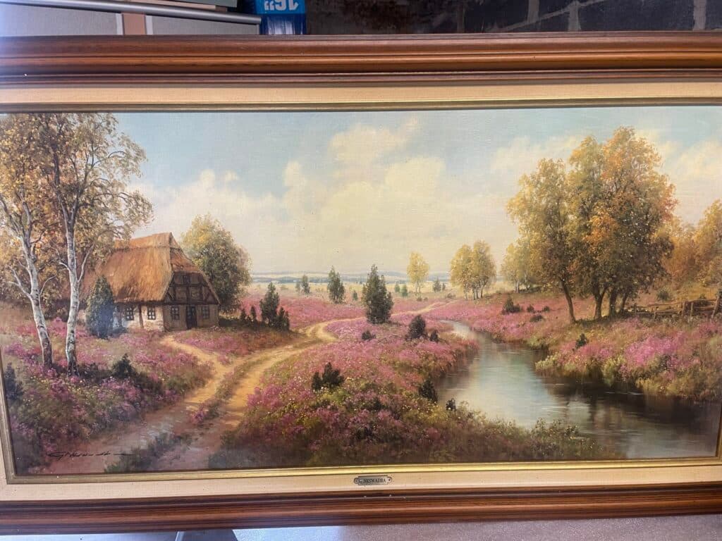 Tasación de la obra ‘Paisaje de brezo’ del pintor G Neswadba en muy buen estado