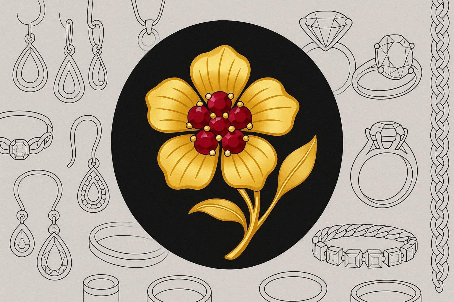 Broche de rubí Broche de rubí