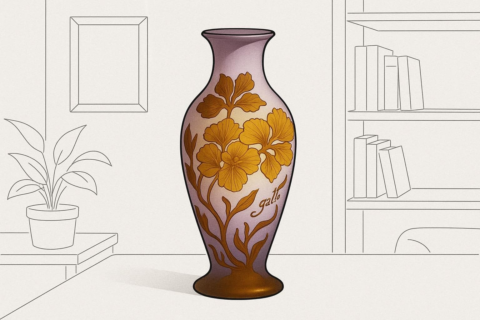 Vaso Gallé y Lalique Vaso Gallé y Lalique